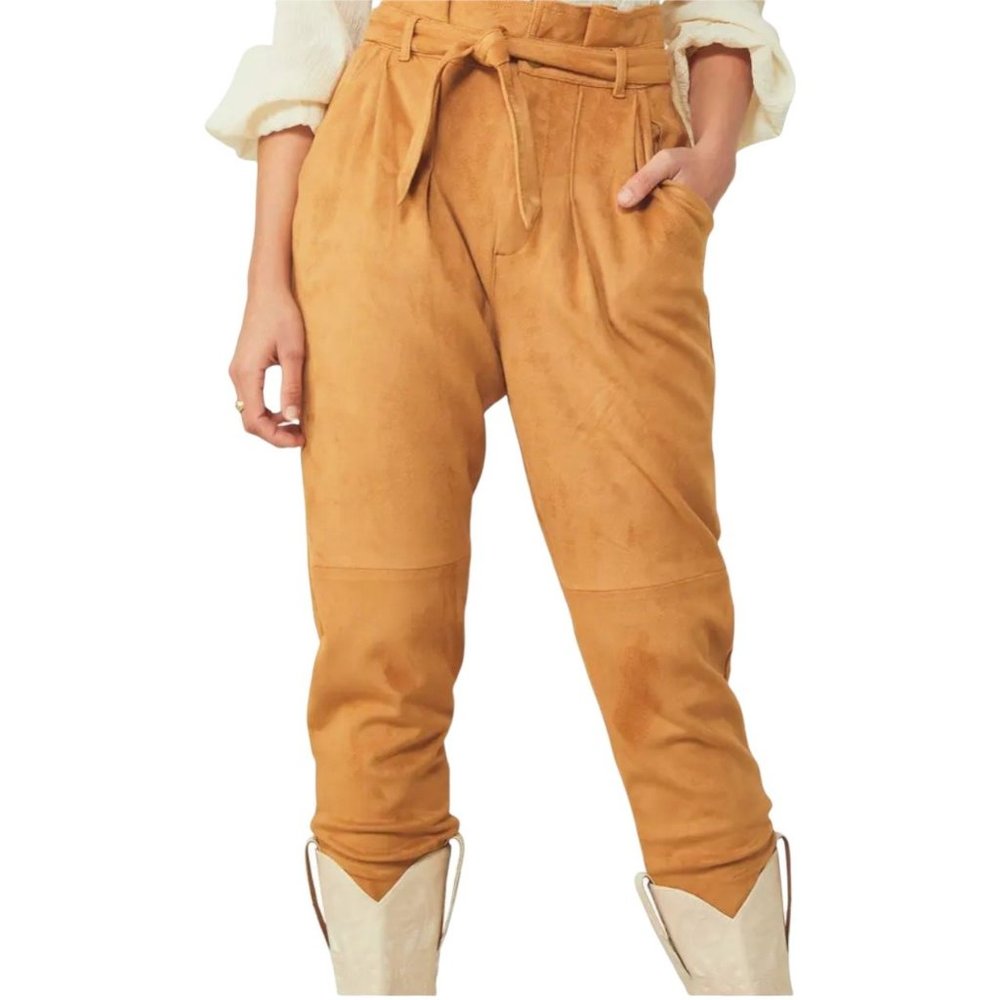 Nightfall Vegan Suede Pant | Color: Camel | Women Size: 2